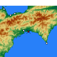 Nearby Forecast Locations - Kōchi Airport - Kaart
