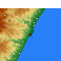 Nearby Forecast Locations - Durban - Kaart