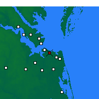 Nearby Forecast Locations - Norfolk IAP - Kaart