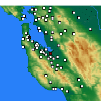 Nearby Forecast Locations - Moffett Field - Kaart