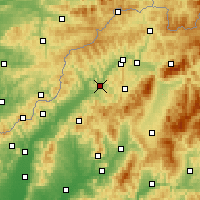 Nearby Forecast Locations - Považská Bystrica - Kaart