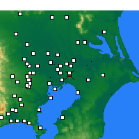 Nearby Forecast Locations - Kamagaya - Kaart