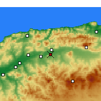 Nearby Forecast Locations - El Attaf - Kaart
