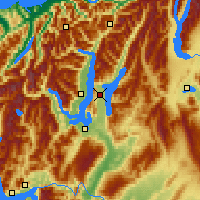 Nearby Forecast Locations - Lake Hāwea - Kaart