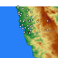 Nearby Forecast Locations - San Diego AP/B - Kaart