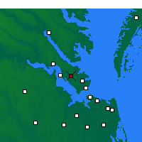 Nearby Forecast Locations - Newport News - Kaart