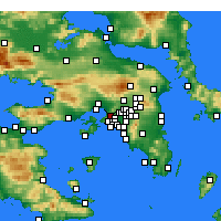 Nearby Forecast Locations - Chaïdari - Kaart