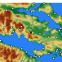 Nearby Forecast Locations - Livadeia - Kaart