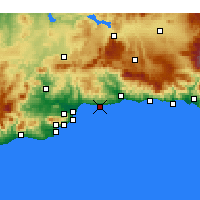 Nearby Forecast Locations - Rincón de la Victoria - Kaart