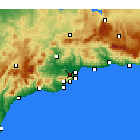 Nearby Forecast Locations - Alhaurín de la Torre - Kaart