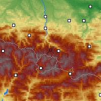 Nearby Forecast Locations - Plateau de Beille - Kaart