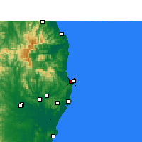 Nearby Forecast Locations - Byron Bay - Kaart