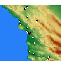 Nearby Forecast Locations - Arroyo Grande - Kaart