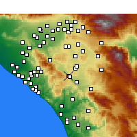 Nearby Forecast Locations - Lake Elsinore - Kaart