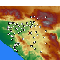 Nearby Forecast Locations - Riverside - Kaart