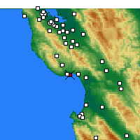 Nearby Forecast Locations - Santa Cruz - Kaart