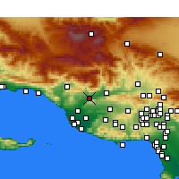 Nearby Forecast Locations - Santa Paula - Kaart