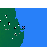 Nearby Forecast Locations - South Padre Island - Kaart