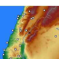 Nearby Forecast Locations - Rashaya - Kaart