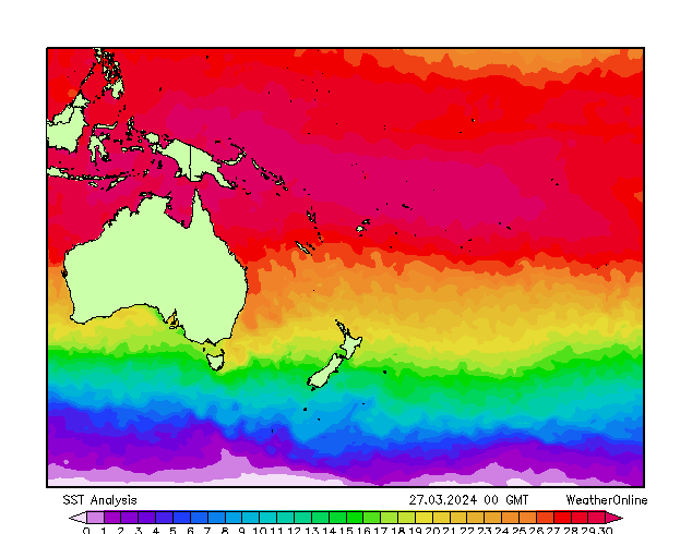 Pacific SST wo 27.03.2024 00 UTC