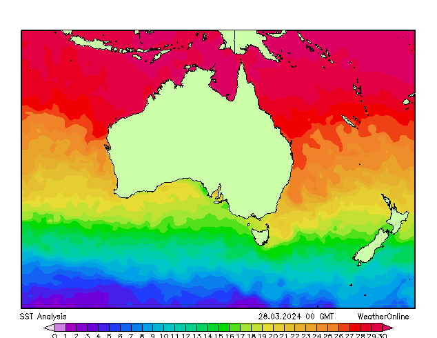 Australië SST do 28.03.2024 00 UTC