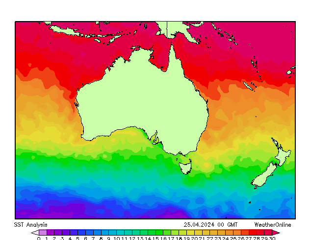 Australië SST do 25.04.2024 00 UTC