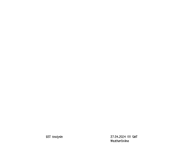 Atlantische Oceaan SST za 27.04.2024 00 UTC