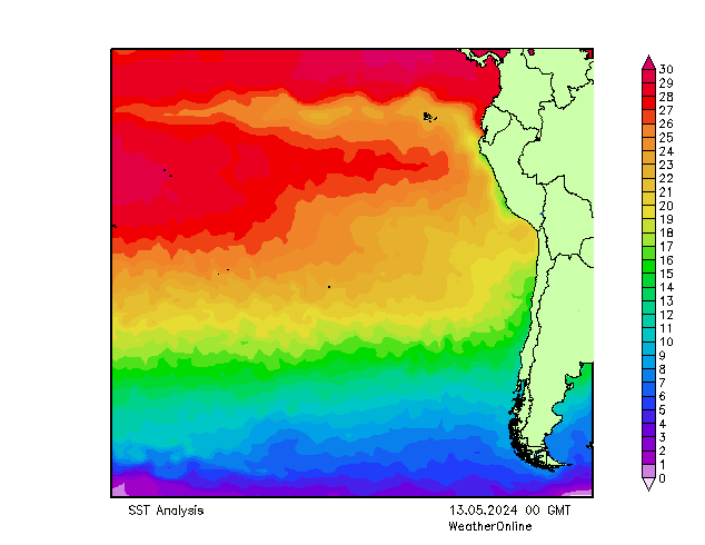 Pacific SST ma 13.05.2024 00 UTC