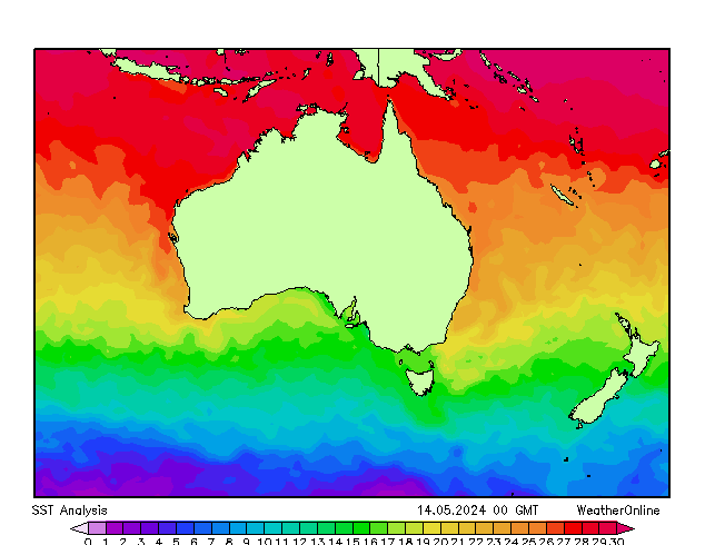Australië SST di 14.05.2024 00 UTC