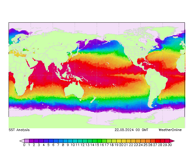 Wereld SST wo 22.05.2024 00 UTC