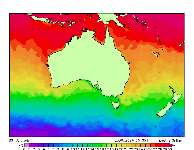 Australië SST do 23.05.2024 00 UTC