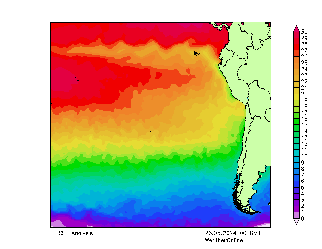 Pacific SST zo 26.05.2024 00 UTC