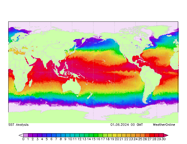 Wereld SST za 01.06.2024 00 UTC