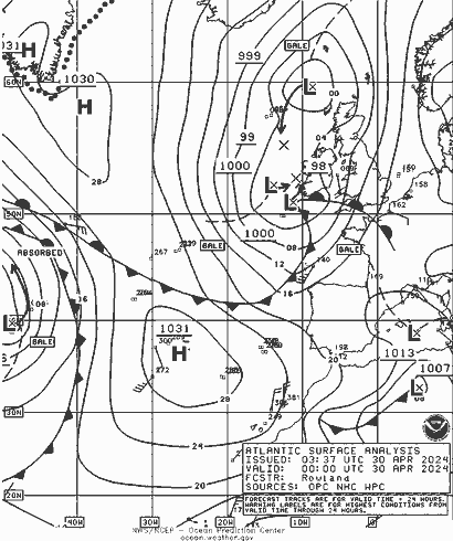 NOAA Fronts di 30.04.2024 00 UTC