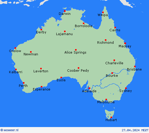  Australië Oceanië Weerkaarten