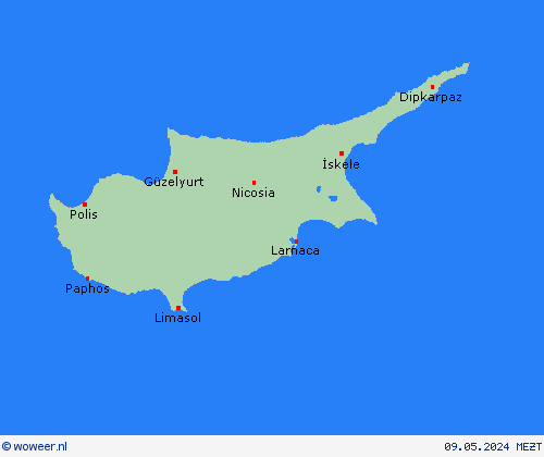  Cyprus Europa Weerkaarten