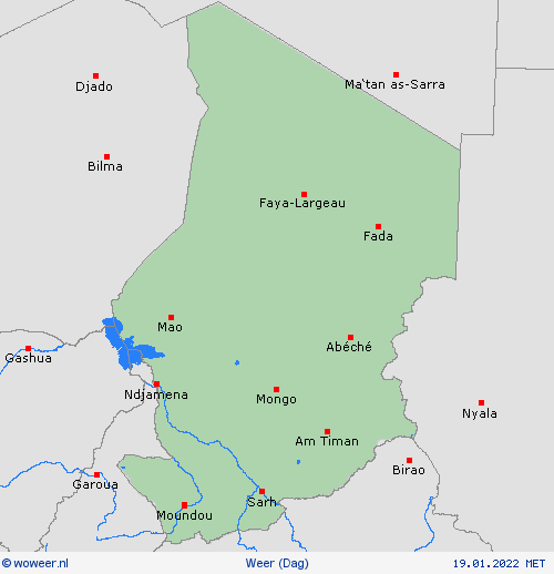 overzicht Tsjaad Afrika Weerkaarten