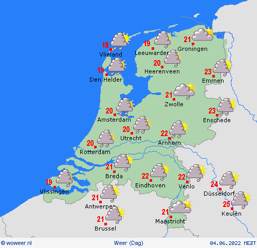 overzicht Nederland Nederland Weerkaarten