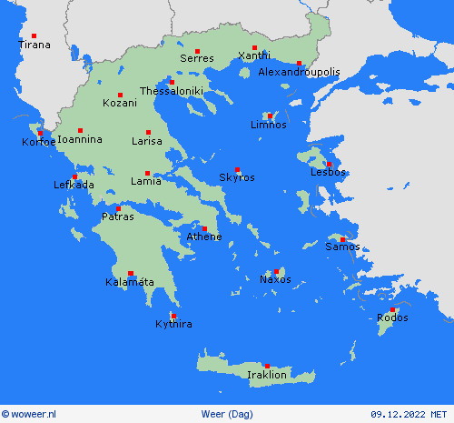 overzicht Griekenland Europa Weerkaarten