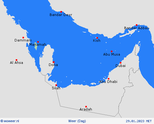overzicht Bahrein Azië Weerkaarten