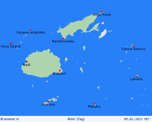 overzicht Fiji Oceanië Weerkaarten
