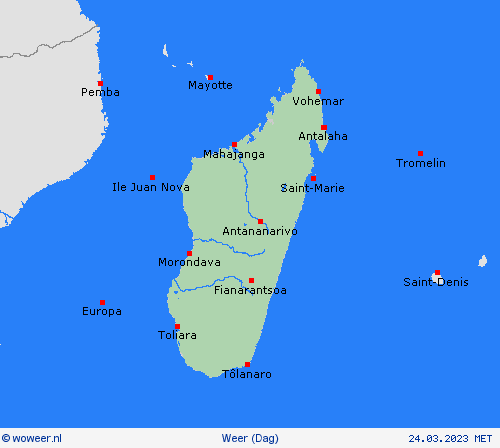 overzicht Madagaskar Afrika Weerkaarten