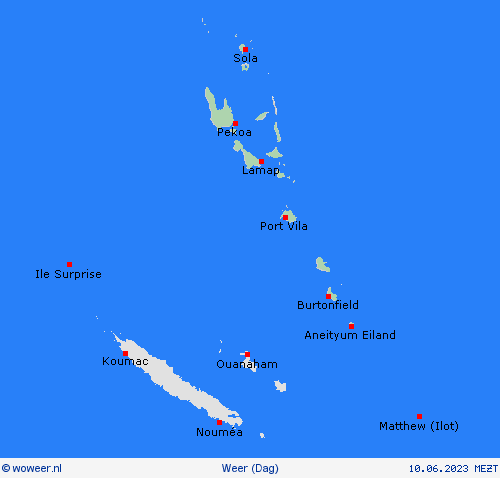 overzicht Vanuatu Oceanië Weerkaarten