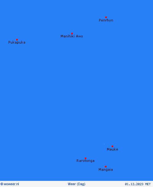 overzicht Cookeilanden Oceanië Weerkaarten