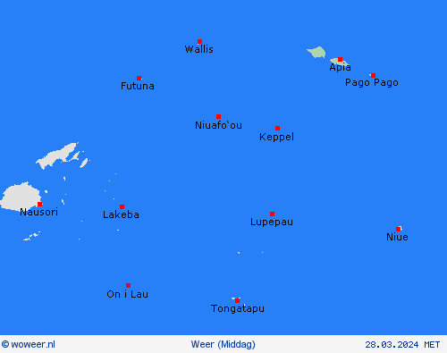 overzicht Samoa Oceanië Weerkaarten