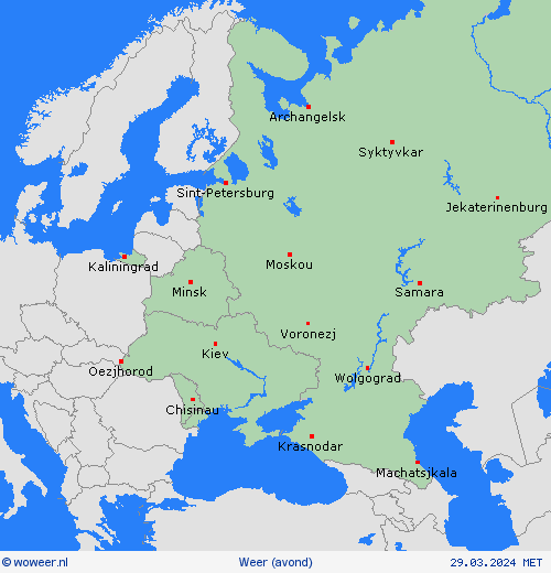 overzicht  Europa Weerkaarten