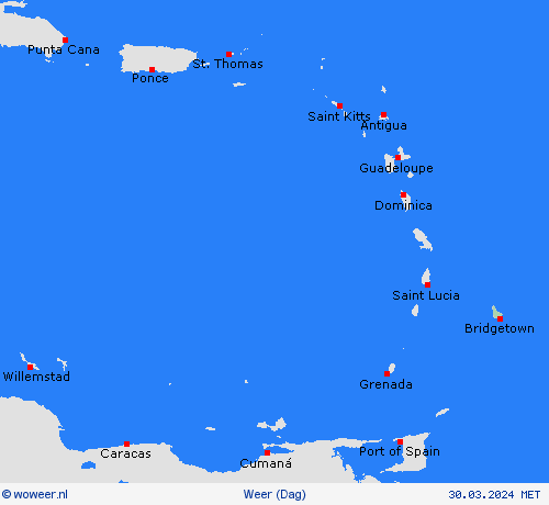 overzicht Barbados Zuid-Amerika Weerkaarten