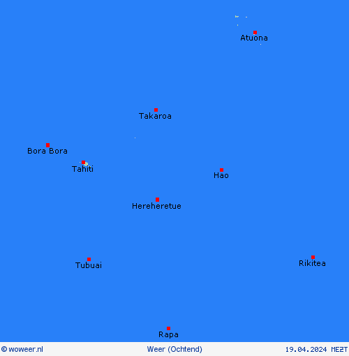 overzicht Frans-Polynesië Oceanië Weerkaarten