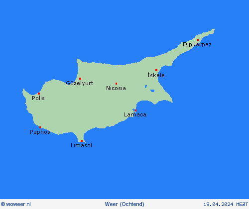 overzicht Cyprus Europa Weerkaarten