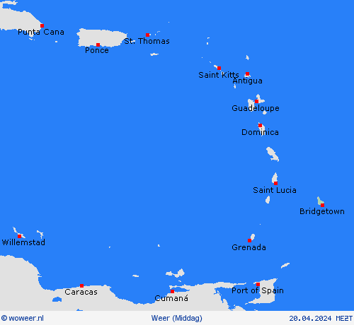 overzicht Barbados Zuid-Amerika Weerkaarten